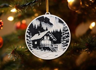 Christmas Cottage Ornament