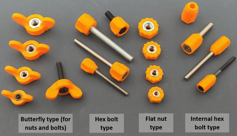 Handles for M3 to M6 bolts and screws