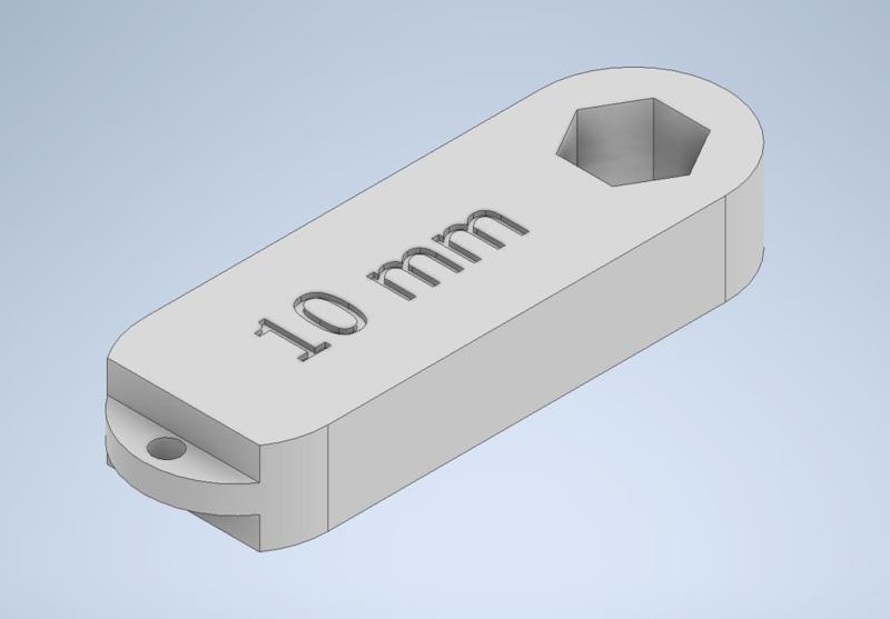 Emergency 10mm Wrench Keychain