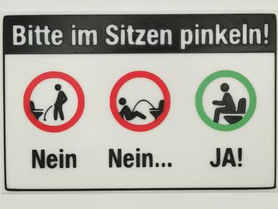 Toilet Please sit down to pee