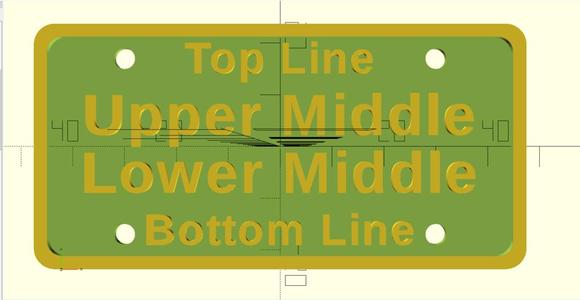 Dual Line Sign (Dual Line License Plate)