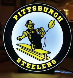 Pittsburgh Steelers Retro inspired LED lightbox.