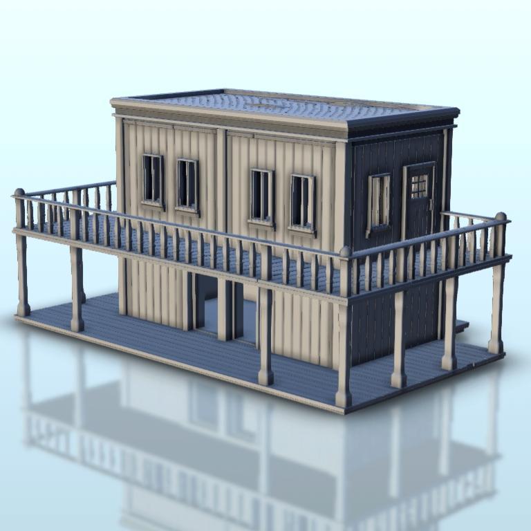 Wild West building with balcony 14 - Six Gun Sound Desperado Old Chronicles Gunfight Blackwater Gulch Age of Sigmar Warhammer