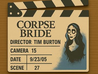 Corpse Bride Movie Clapboard