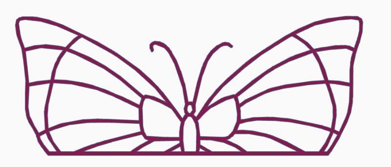 Horizontal Half Butterfly Bookmark 1.stl