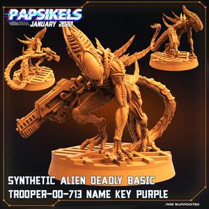 SYNTHETIC ALIEN DEADLY BASIC TROOPER-00-713 NAME KEY PURPLE