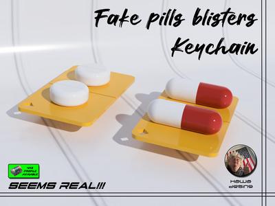 Fake Pills Blister Keychain