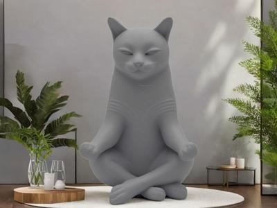Zen Cat – Meditative Feline Statue