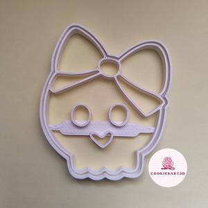 Calavera con Moño Halloweenen / Halloween Skull with Bow Cookie Cutter