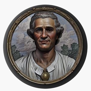 Jean-Jacques Rousseau medallion pendant