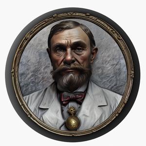 Alfred Nobel medallion pendant