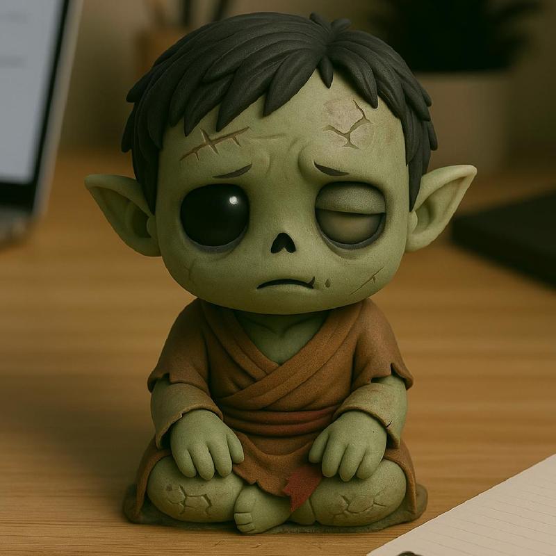 Zombito Ritual - Chibi Creature Sitting with Ancient Spirit