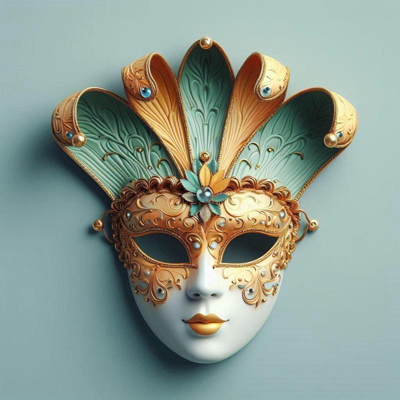 1591 Venetian Carnival Mask Color 3D Model, magic, dragon, serpent, mask, gnome, gorgon, venetian carnival, wild, fox, monster, cat, fair, witch, werewolf, horror, beast, snake, troll, skeleton dance
