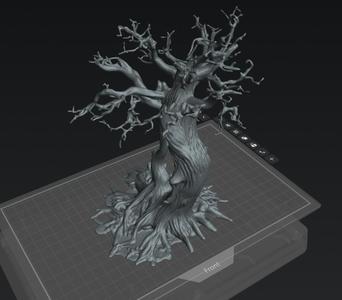 Ancient Oak Tree STL – Highly Detailed Fantasy Diorama Terrain for Miniatures (75mm–200mm scale)