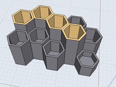 Hexagon pen holder