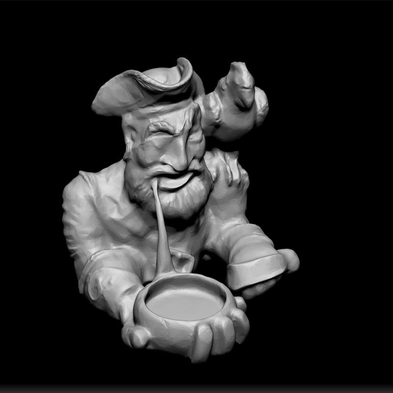 Pirate Statue - Nautical Themed Sculpture - Swashbuckler Decorative Piece - Buccaneer Figurine for Display - 3D Printable Pirate Art