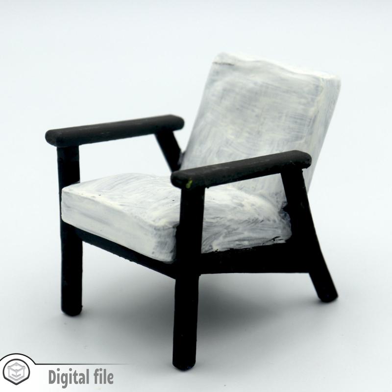 1:12 miniature Living room armchair 2