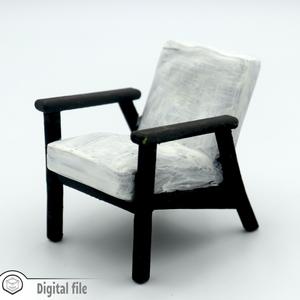 1:12 miniature Living room armchair 2