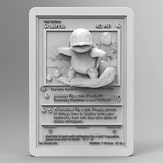 Squirtle 3D Printable Pokémon Card; Pokemon TCG