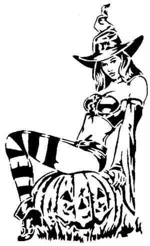 Witch stencil 2