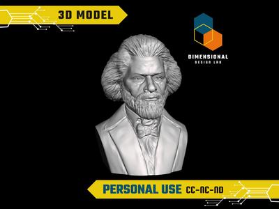 3D Model of Frederick Douglass - High-Quality STL File for 3D Printing (PERSONAL USE)