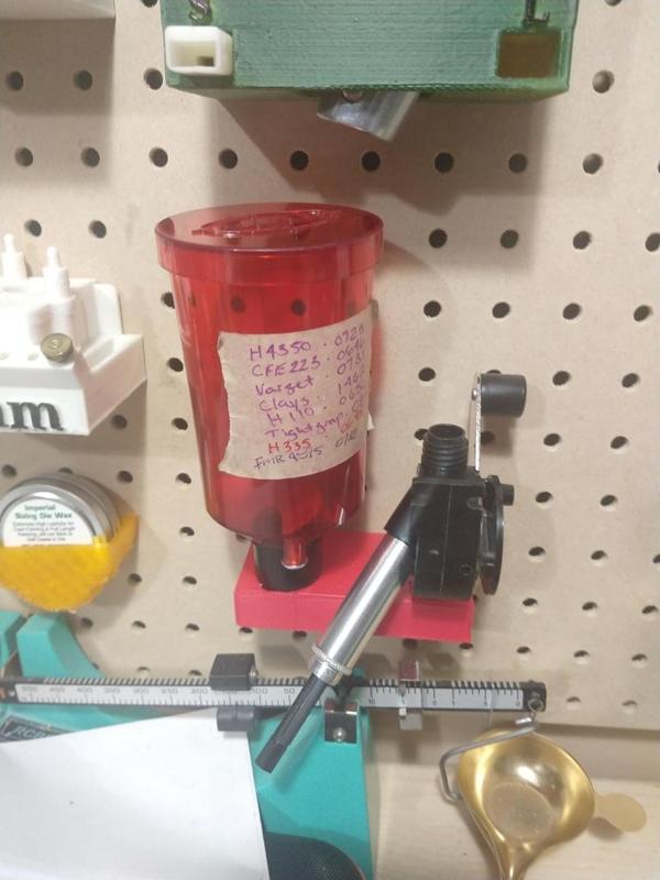 Lee Prefect Powder Measure holder for pegboard