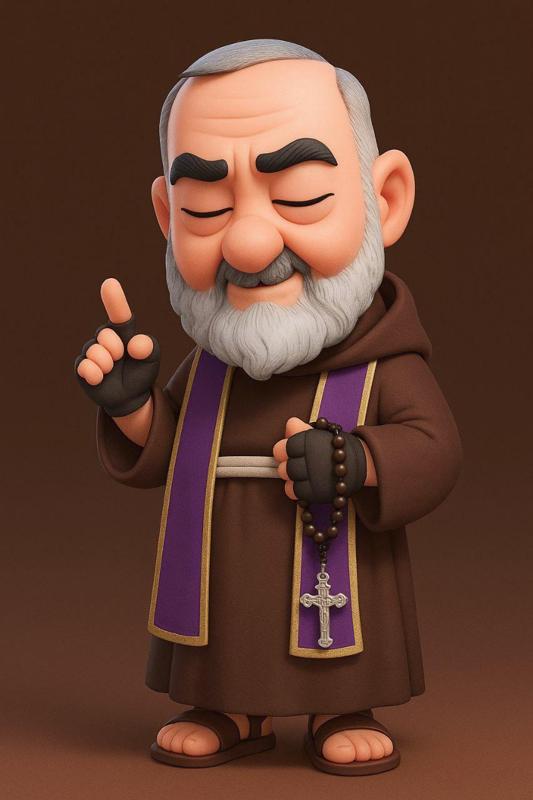 St. Pio chibi style - Padre Pio Cartoon