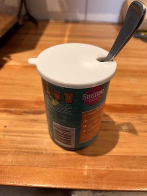 Food Tin Lid with Spoon Holder