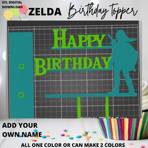 Zelda Birthday cake Toppers / Party decor / Zelda themed party decoration / 3 styles