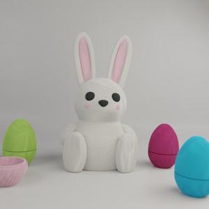 Free rabbit piggy bank!  (Print-in-place, no supports needed)