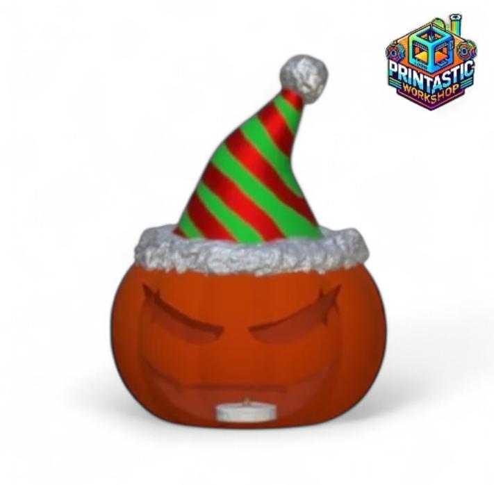 Jack-O’-Lantern Christmas Set: Ornament & Tabletop Decoration