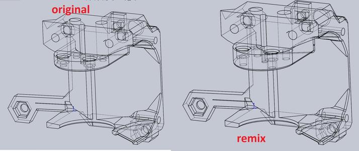 MK3S bear rigid mount for Dragon hot end (remixed)