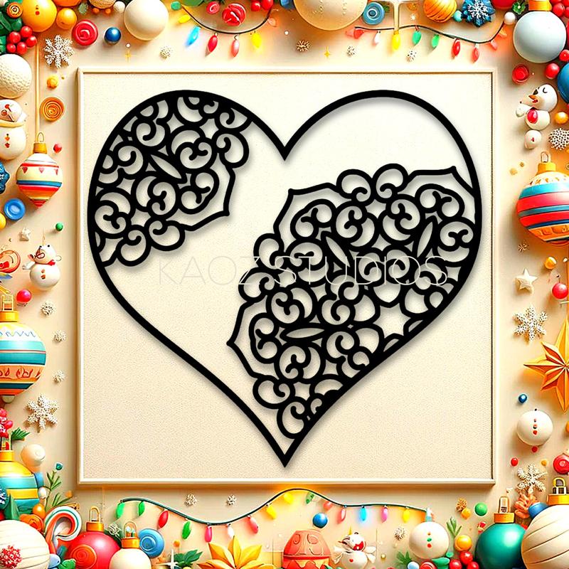 filagree heart wall art lace christmas heart wall decor 2d art decoration