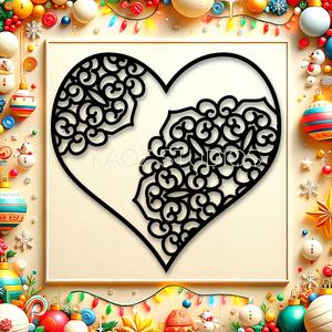 filagree heart wall art lace christmas heart wall decor 2d art decoration