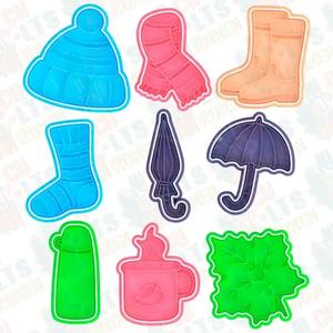 Autumn elements cookie cutter set of 9