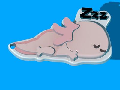 Sleeping little garlic keychain
