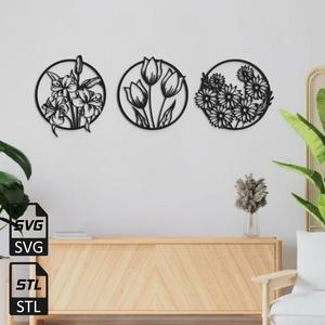 Flowers 2D Wall Art STL SVG