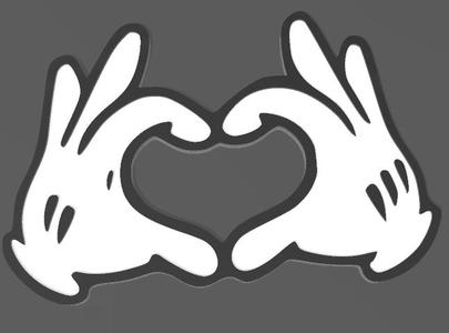 mickey love hands 2d wall art