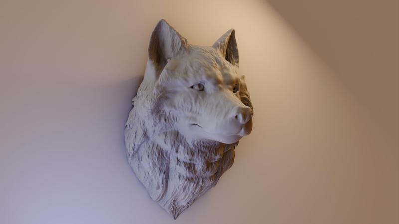 wolf head wall mount stl