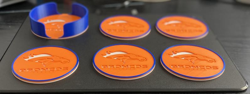 Broncos coaster set