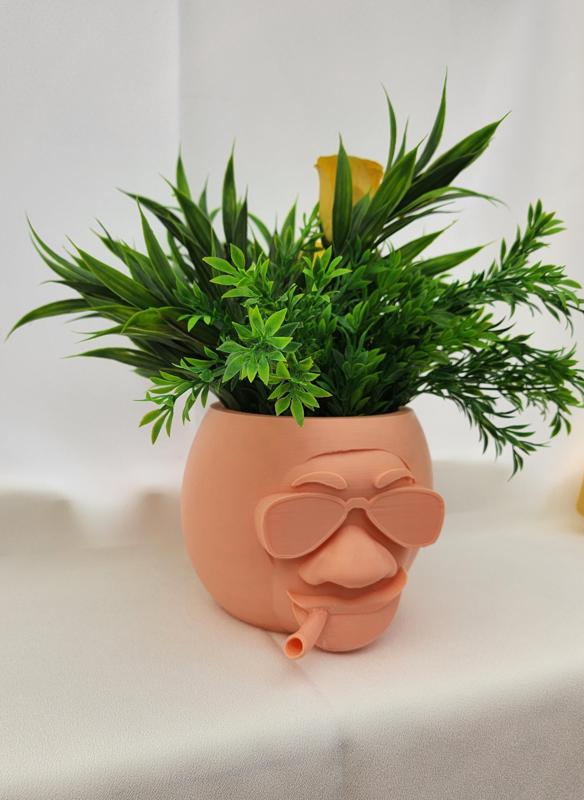 Vase head planter, rasta man, weed, joint, pot, vase