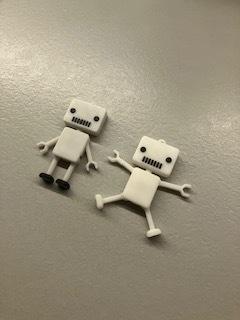 Cool flexible robot key ring print in place design