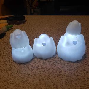 Stackable nesting chubby ghosts