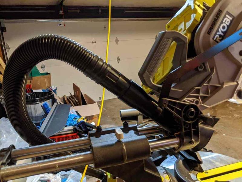 Ryobi 6Gal Shop Vac to 10in One+ Miter Saw Adapter