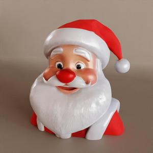 Santa Sculpture 3D – Perfect for Desk, Table, Keychain, or Tree