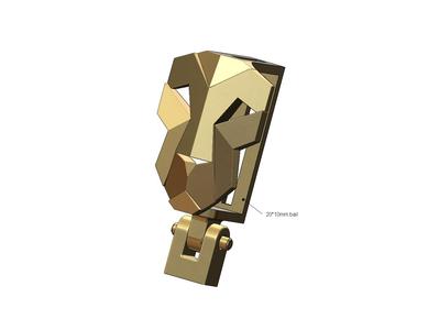 Faceted lion bail link 3D print model
