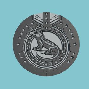 Lizard Medallion Lizard 3d Print Model