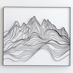 Design Montagne Ligne Minimaliste - STL file for 3D printing