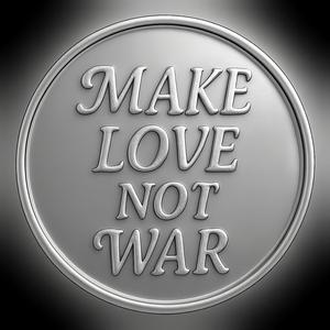 MAKE LOVE NOT WAR COIN TOKEN WALL ART