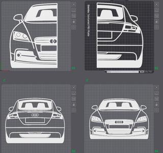 Silhouette Audi TT Mk2 Wall Art